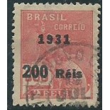 R352 VOVÓ SOBRECARGA PRETA 200/300 RÉIS  FILIGRANA " J " 11.760 CARIMBADO o carimbo poderá ser outro