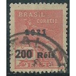 R352 VOVÓ SOBRECARGA PRETA 200/300 RÉIS FILIGRANA  " J " 11.761 CARIMBADO o carimbo poderá ser outro