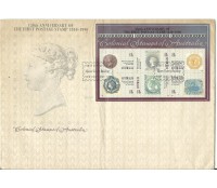 Austrália Fdc  Com Bloco 1º Dia Com Leve dobra no centro e nas Pontas 12.195