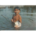 Cocoti , Menino Iaualapiti do Rio Tuatuari, Com Peixe Pacu flechado Por ele. Parque do Xingu 12.244