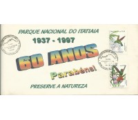 1997 Envelope do Parque Nacional do Itatiaia 1937-1997, com dois carimbos e selos 15.400