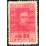 C204 Filigrana "M vertical" 150 Anos do Nasc. de Francisco Manoel da Silva, Autor do Hino Nacional,15.819 Novo