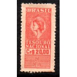Tesouro Nacional Cr$20,00 vermelho, novo 20.169