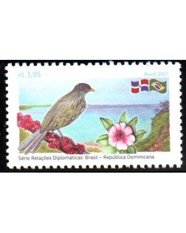 C3985 - 2021 SELO RELAÇÕES DIPLOMÁTICAS REPÚBLICA DOMINICANA  24.919 Mint
