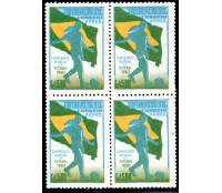 A076 1950 Quadra Bandeira Nacional de Jogador 25.270 Nova Perfeita