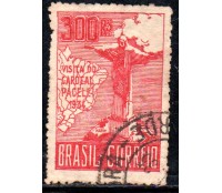 1934 C80 - C80 - 300 réis Visita do Cardeal Pacelli (Pio XII) 3ª Tiragem 3ª Coluna 25.505 Carimbado