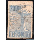 1934 C81 - 300 réis Visita do Cardeal Pacelli (Pio XII) 3ª Tiragem 3ª Coluna 25.510 Carimbado