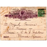 1921 Carta Bilhete 150 Réis "Cabeça da Liberdade"  Com selo Regular 26.031