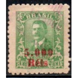 R342 Wenceslau Braz 5000/50 C/ Sobrestampa 26.163 Usado, A imagem poderá ser outra