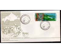 Fdc 516/1990 Descobrimento da América 27.273 marca com tinta