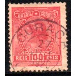 R158 Alegorias Republicanas e Instrução 100 Reis Rosa 28.106 Curaçá - Bahia 27 Jul 1920 