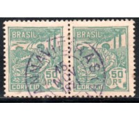R177 Vovó "Indústria" Verde 50 Rs 28.107 Carimbo de Canavieiras - Bahia 15 Nov.1921