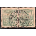 R177 "Indústria" Verde, 50 Rs. 28.109 Carimbo de Cachoeira - Bahia 20 JAN 1924