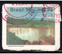 R723 Turismo no Brasil 1996 RS0,23  Cataratas do Iguaçu 28.133 Carimbo Curitiba - PB