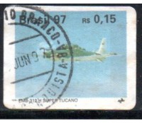 R732 Aviões Brasileiros - Autoadesivo EMB. 312 H Super Tucano 1997 , R$0,15 - 28.134 Vitória da Conquista - BA  JUN 97