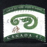 Canadá "Ano da Serpente" Carimbado 28.491
