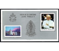 Argentina 1987 Bloco Visita de Sua Santidade João Paulo I - mint 28.675