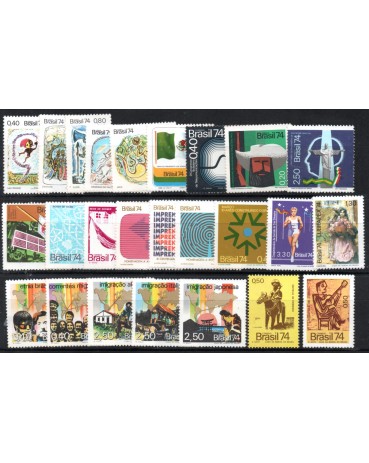 1974 Ano Completo 40 Selos Comemorativos Mints/Novos SOMENTE SELOS  29.915