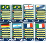 TELECARTOFILIA - ALÔ FÁCIL- 8 Cartões usados em perfeito estado, série campeões do Mundo ,30.209