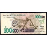 Brasil C235 100 cruzeiros reais 1993 soberba 28.573