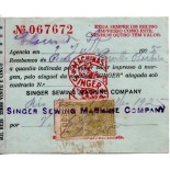 Recibo de Aluguel de Máquina Sínger Nº067672  selo 600 réis Rio de Janeiro 1.7.1925 - 30.321 ( O número do recibo poderá ser outro)