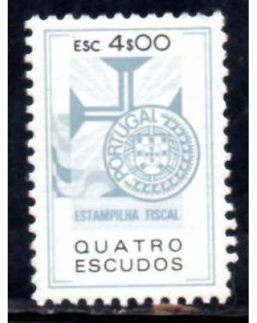 0013 Estampilha Fiscal - Quatro Escudos - mint 31.065