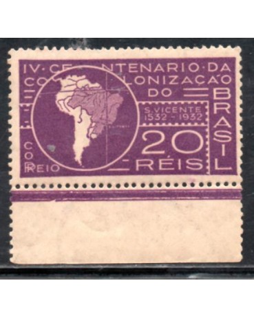 1932 4° Centenário da Fundação de São Vicente "Tinta do selo abaixo da picotagem 1.199