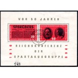 1966 Bloco 20 Cinquentenário da Conferencia do Grupo Spartakuss  31.219 Novo - Carimbado leve dobra num canto