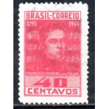 1945 C204 Filigrana "M" 150 Anos do Nasc. de Francisco Manoel da Silva, Autor do Hino Nacional,Usado 31.466