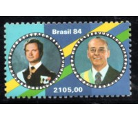 C1377 Visita ao Brasil do Rei da Suécia Carl Gustaf XVI - Destacado do Bloco 66 - Mint31.989