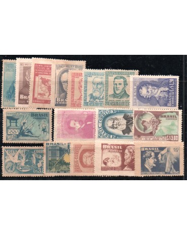 1952 Ano Completo Comemorativos 32.093 Novos - SOMENTE SELOS  16 comemorativos e 1 hansén