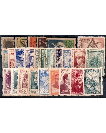 1953 Ano Completo 33 Comemorativos e 1 Hansén 32.094 Mint e novos, SOMENTE SELOS
