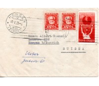 Brasil Circulado para a Suiça em 19/01/1955 - 32.203 2 selos regulares e um comemorativo