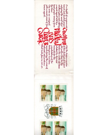 Portugal 1988 Caderneta com 4 selos Armas da Vila Real, Castelo de Chaves 32.230