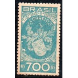 C101 4ª Centenário da Colonização do Espírito Santo " 700 Reis Brasão) Novo com goma, sem marca de charneira,alguns pontos de oxidação 32.242