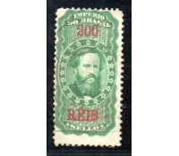 Império do Brazil D. Pedro II Verde 200 réis 35.550 usado - a obliteração poderá ser outra