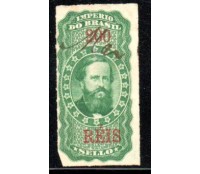Império do Brazil D. Pedro II Verde 200 réis,usado sem picote 35.551