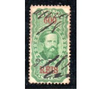 Império do Brazil D. Pedro II Verde 600 réis usado 35.553