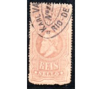Império do Brazil D. Pedro II Marron Alaranjado 1.000 réis usado 35.554 carimbo do Rio de Janeiro