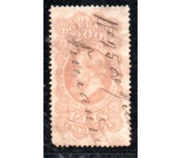 Império do Brazil D. Pedro II marron alaranjado 2.000 réis,usado 35.557 obliteração manuscrita