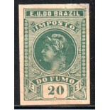Imposto do Fumo, verde, E.U.do BRAZIL 20.151 - 20 réis