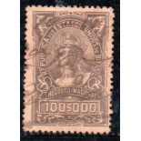 Thesouro Nacional, E.U. do BRAZIL, 100$000 - 35.572 carimbado