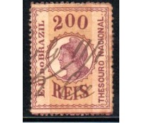 Thesouro Nacional E. U. do BRAZIL 200 réis 35.574 obliteração manuscrita