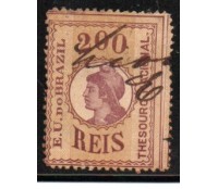 Thesouro Nacional E. U. do BRAZIL 200 réis obliteração manuscrita 35.575