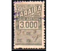 Imposto fiscal, selo adesivo verde carimbado, 3.000 rs. 30.03.48 -  35.585
