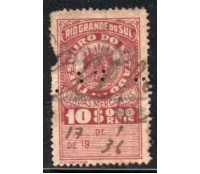 Vendas Mercantís 10$000 réis 35.599 Perfins, pequeno corte na esquerda