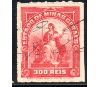 Custas Judiciais 300 réis vermelho claro sem picote 35.602