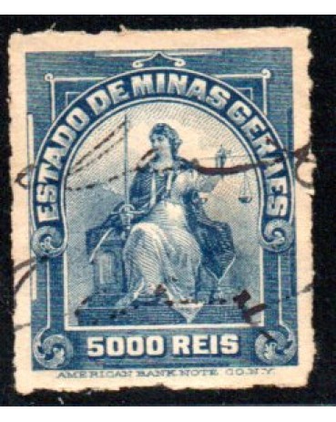 Custas Judiciais 5000 mil réis azul sem picote 35.604