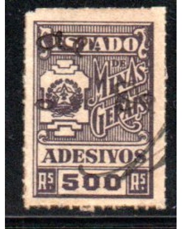Imposto do Selo Adesivo, roxo, sem picote 500 réis 35.608