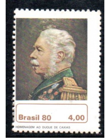 1980 Homenagem ao Duque de Caxias, deslocamento dos picotes na esquerda 35.673 mint